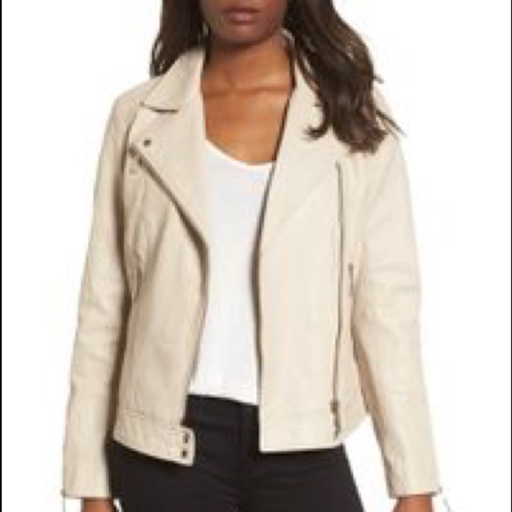 Edgy, Sexy Halogen Moto Zip Leather Jacket